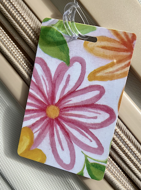 (NEW)  Pretty in Pink Floral Chic Luggage Tag - LT301